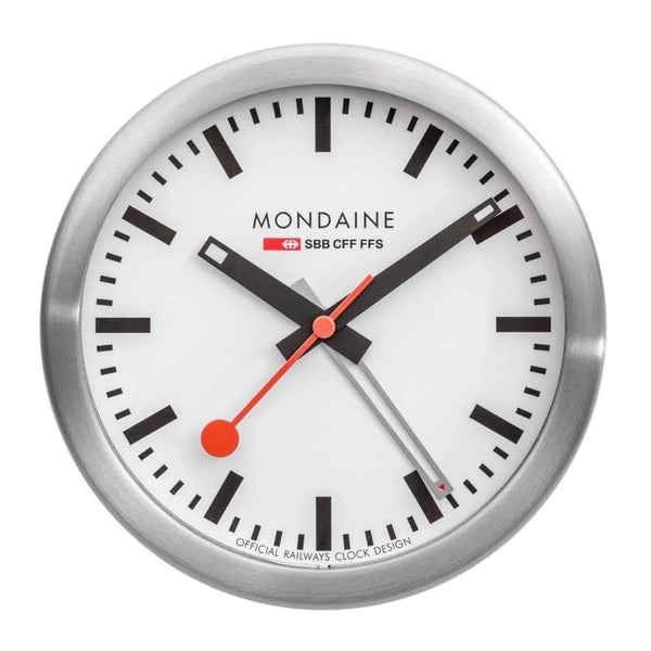 Mondaine Swiss Railways 12.5cm Mini Table Clock With Alarm