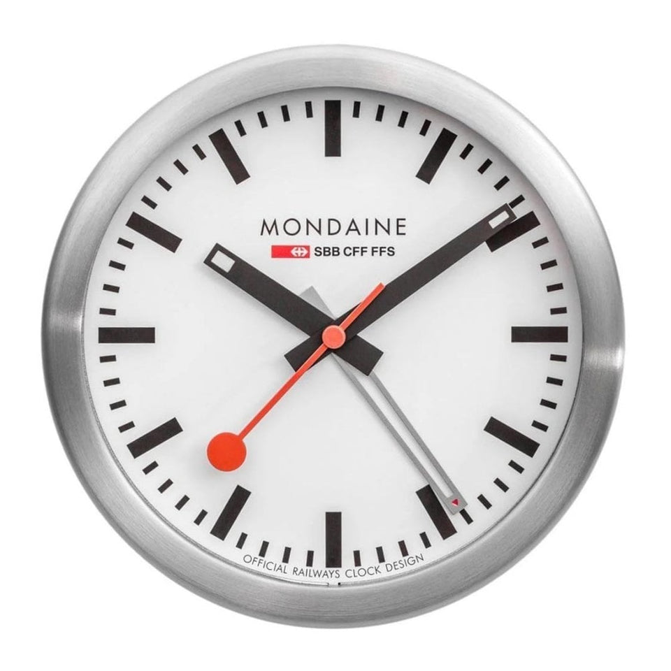 Mondaine Swiss Railways 12.5cm Mini Table Clock With Alarm