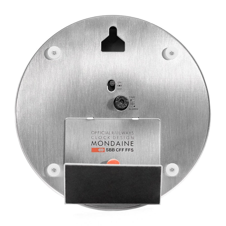 Mondaine Swiss Railways 12.5cm Mini Table Clock With Alarm