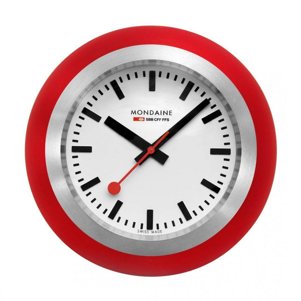 Mondaine Swiss Railways 60mm Red Global Table Clock