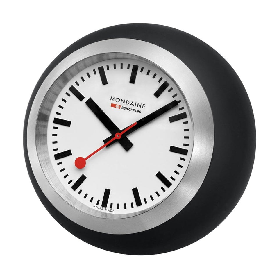 Mondaine Swiss Railways Black 60mm Globe Table Clock