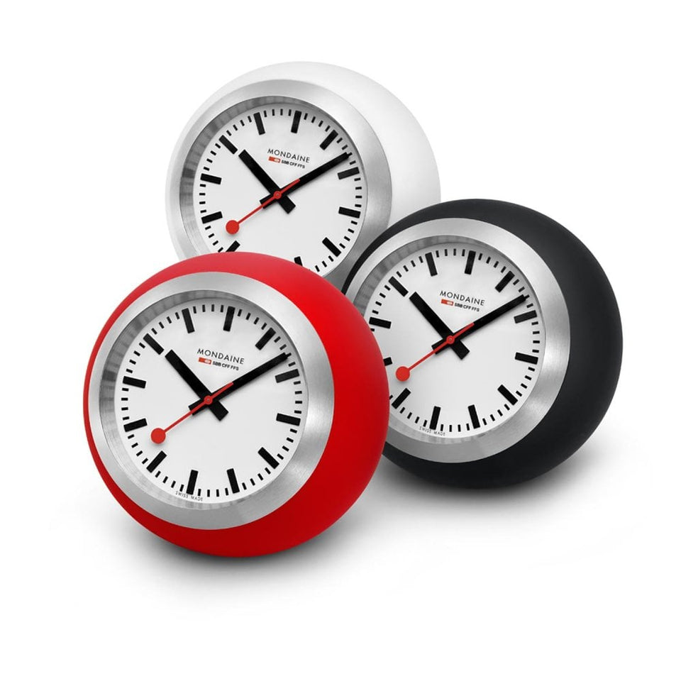 Mondaine Swiss Railways Black 60mm Globe Table Clock