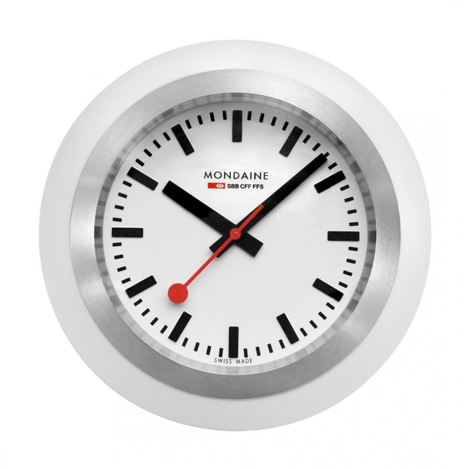 Mondaine Swiss Railways White 60mm Globe Table Clock