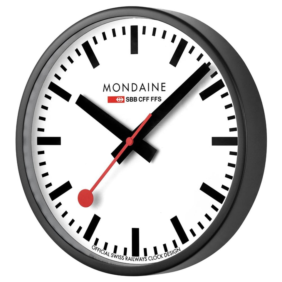 Mondaine The Original 25cm Matte Black Wall Clock