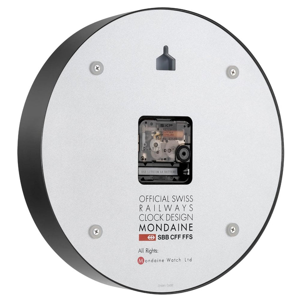 Mondaine The Original 25cm Matte Black Wall Clock