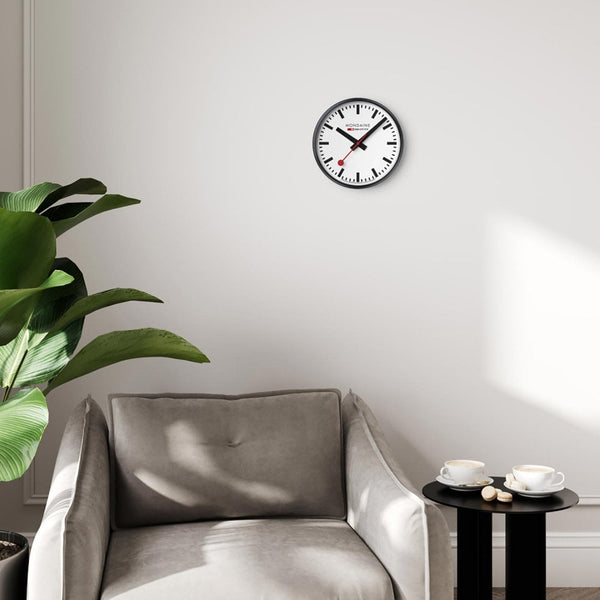 Mondaine The Original 25cm Matte Black Wall Clock