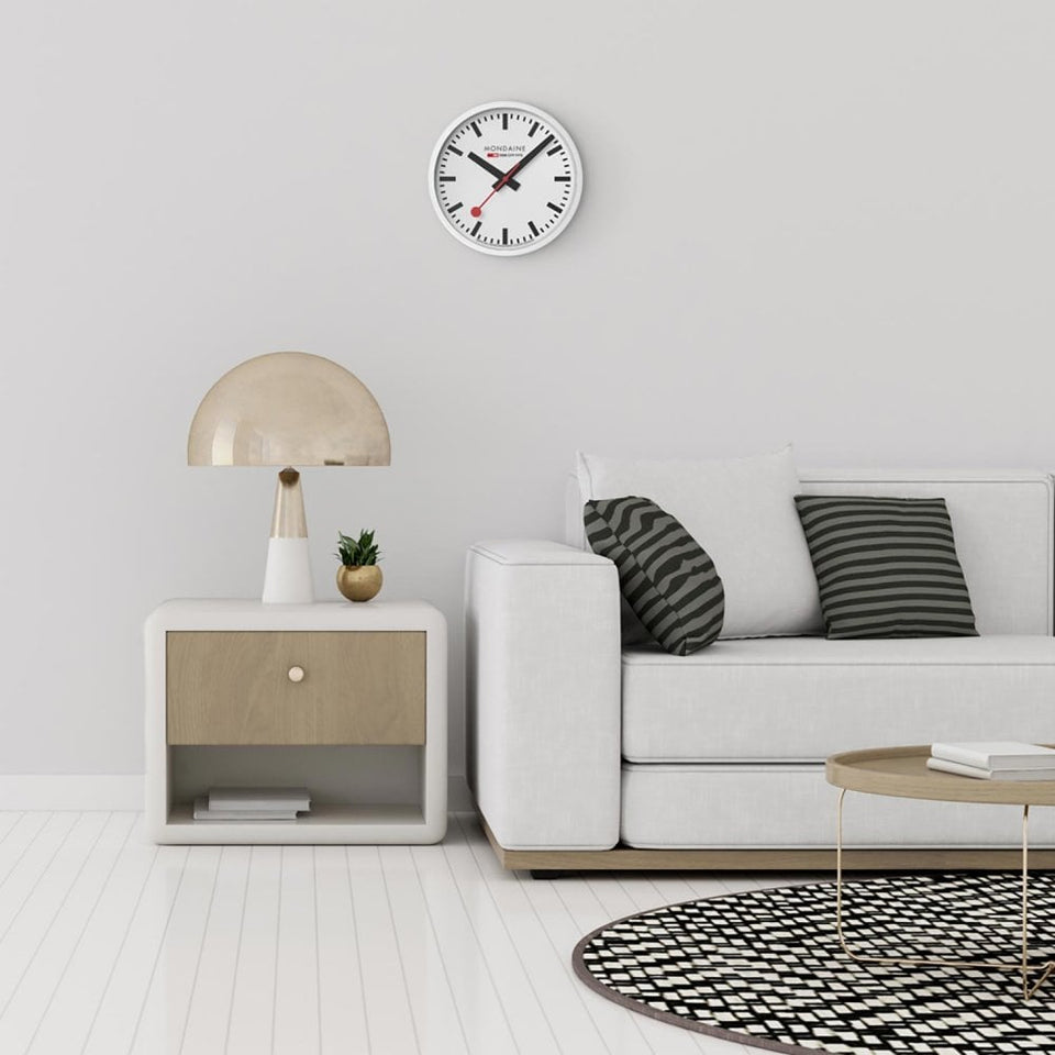 Mondaine The Original 25cm Matte White Wall Clock