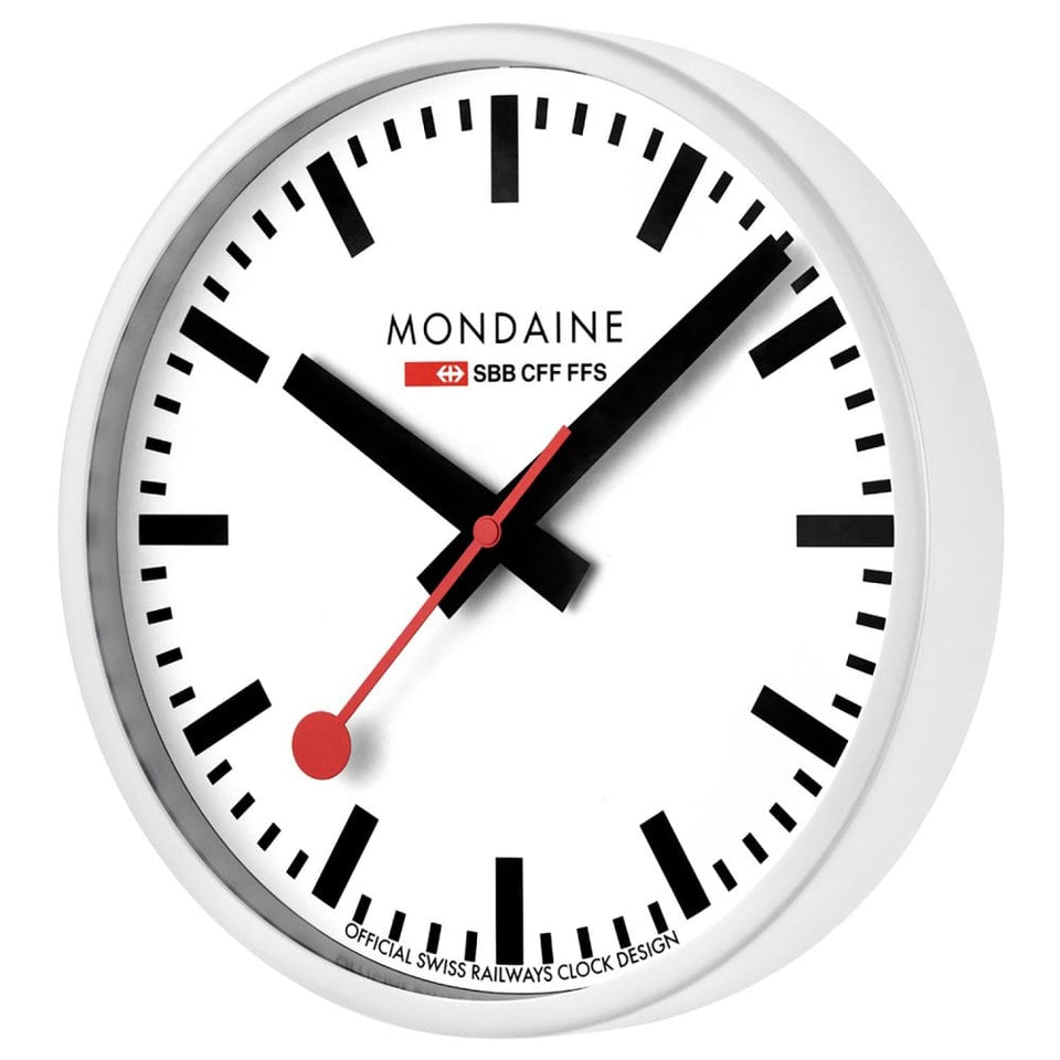 Mondaine The Original 25cm Matte White Wall Clock