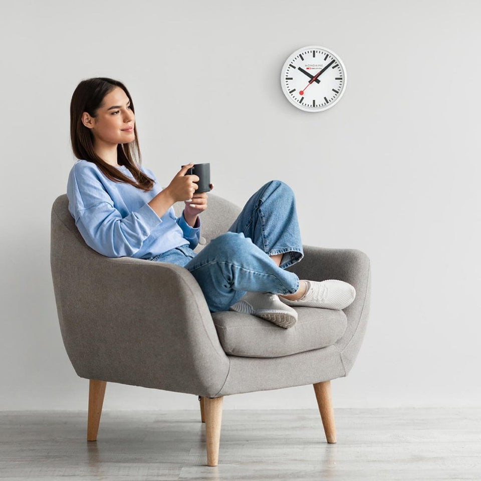 Mondaine The Original 25cm Matte White Wall Clock
