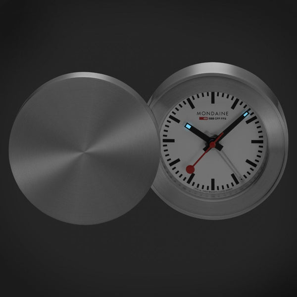 Mondaine Travel Lightweight Aluminium Alarm Clock