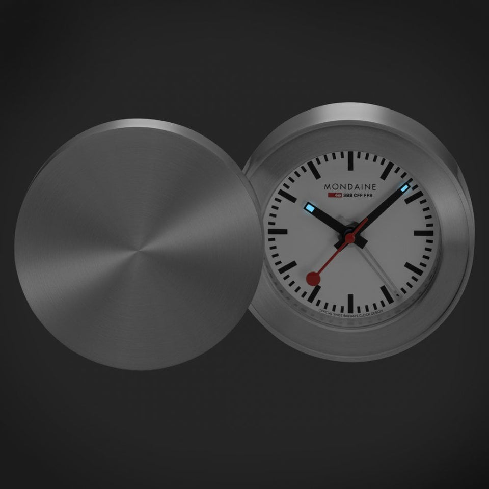 Mondaine Travel Lightweight Aluminium Alarm Clock