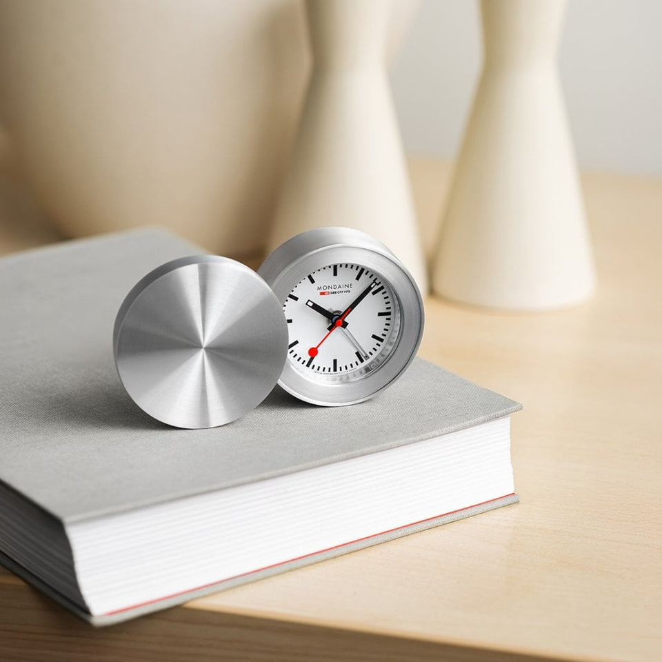 Mondaine Travel Lightweight Aluminium Alarm Clock
