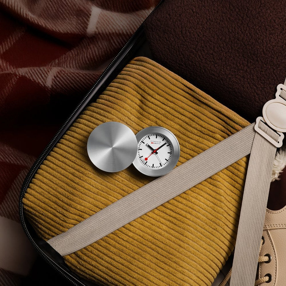 Mondaine Travel Lightweight Aluminium Alarm Clock
