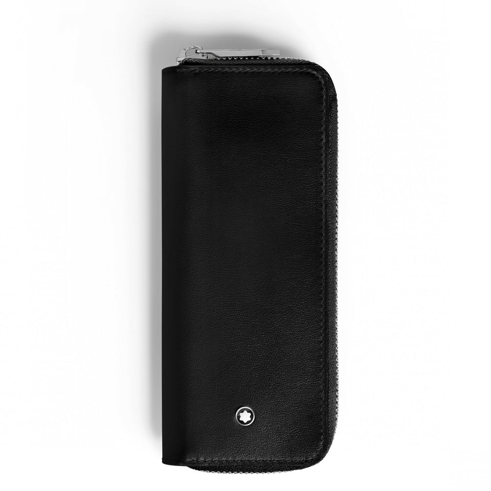 Montblanc Black 2-Pen Zipped Extreme Leather Pouch