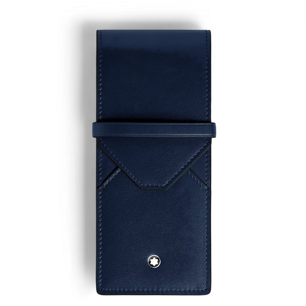 Montblanc Ink Blue 3-Pen Envelope Extreme Leather Pouch