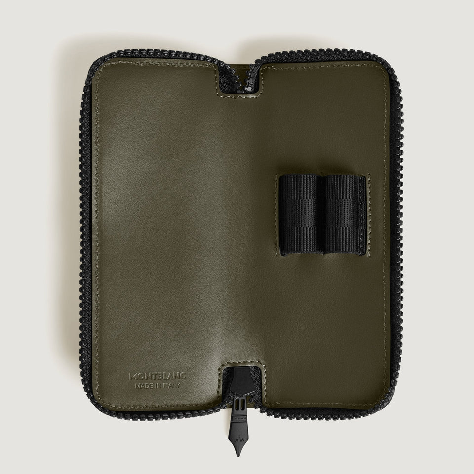 Montblanc Khaki 2-Pen Zipped Extreme Leather Pouch
