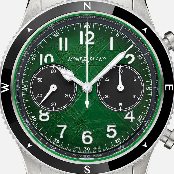 Montblanc Men's 1858 Green Dial Date 0 Oxygen Chronograph Watch