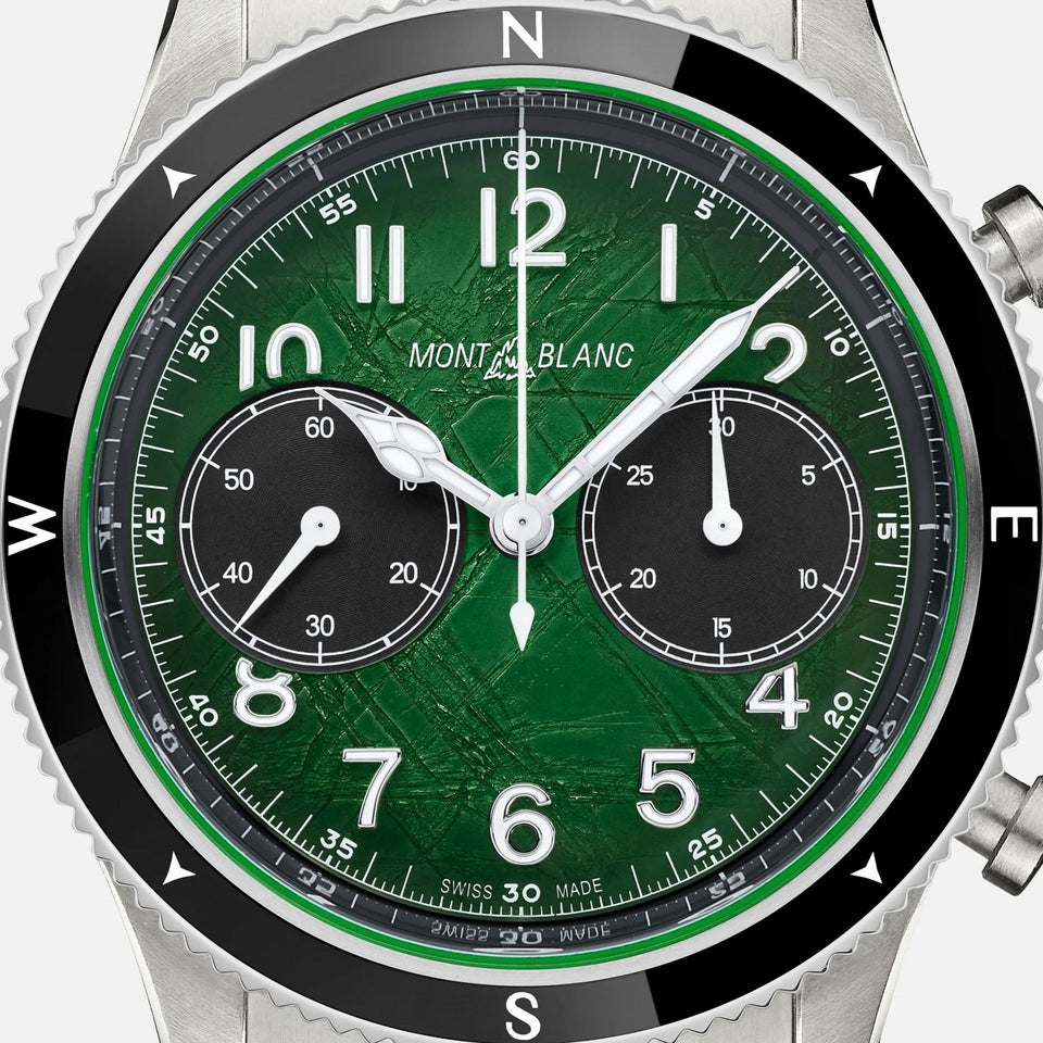 Montblanc Men's 1858 Green Dial Date 0 Oxygen Chronograph Watch