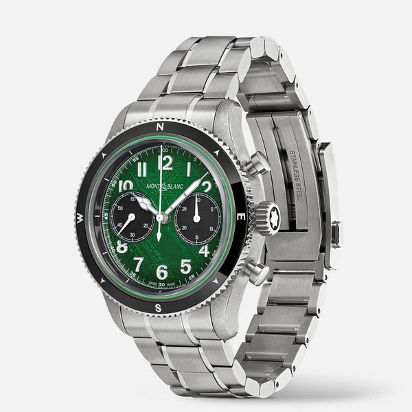 Montblanc Men's 1858 Green Dial Date 0 Oxygen Chronograph Watch