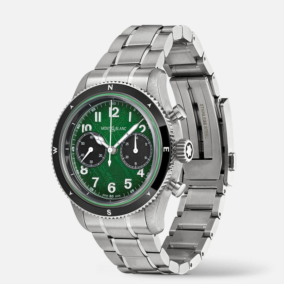 Montblanc Men's 1858 Green Dial Date 0 Oxygen Chronograph Watch