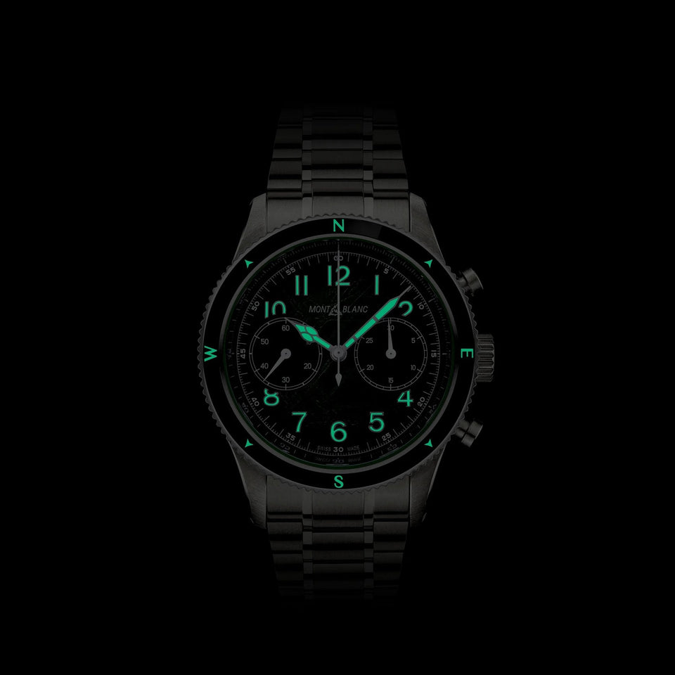 Montblanc Men's 1858 Green Dial Date 0 Oxygen Chronograph Watch