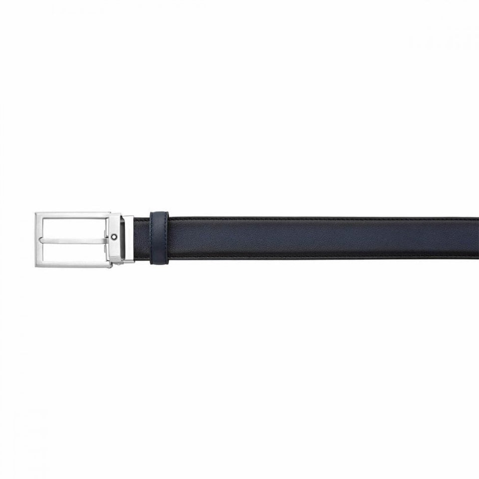 Montblanc Men's Business Line Blue Leather Belt