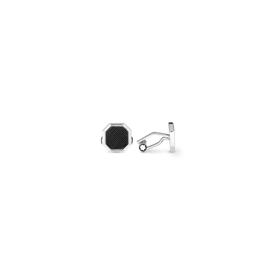 Montblanc Men's Extreme 3.0  Black Octagon Textured Cufflinks