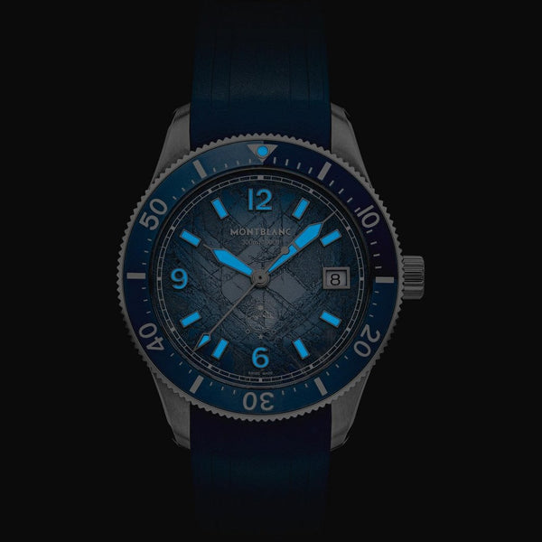 Montblanc Men's Iced Sea '0' Oxygen Automatic Rubber Strap Watch