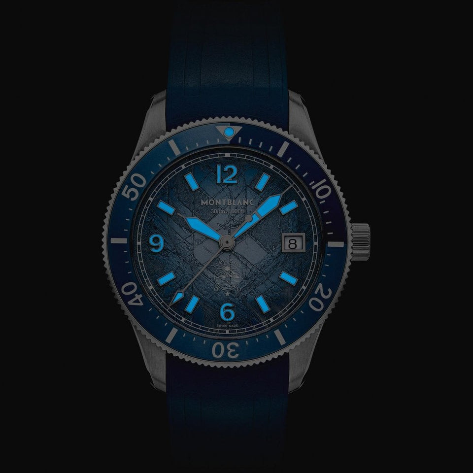 Montblanc Men's Iced Sea '0' Oxygen Automatic Rubber Strap Watch