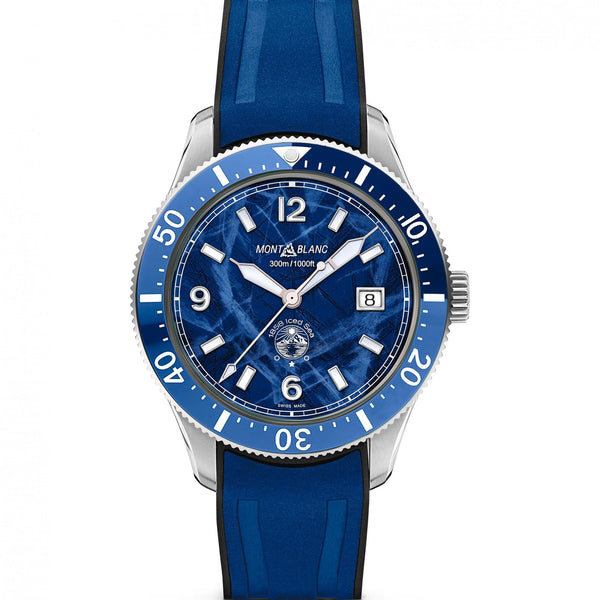 Montblanc Men's Iced Sea Automatic Date Rubber Strap Watch