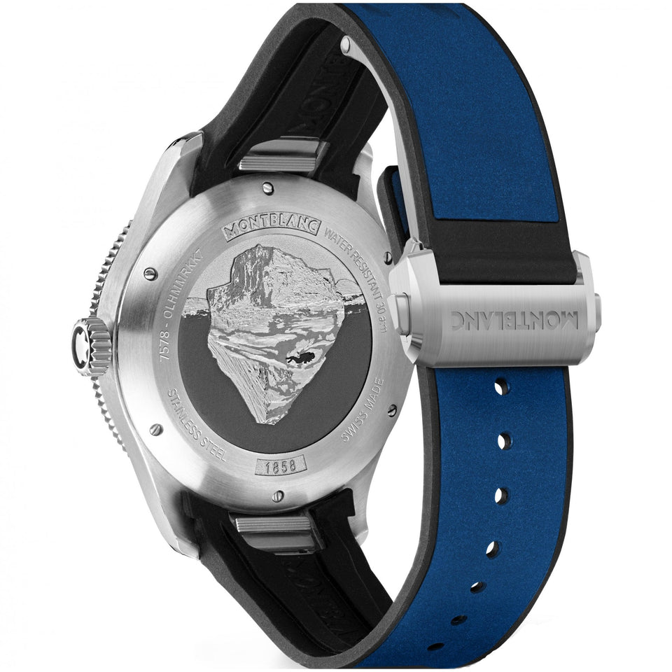 Montblanc Men's Iced Sea Automatic Date Rubber Strap Watch