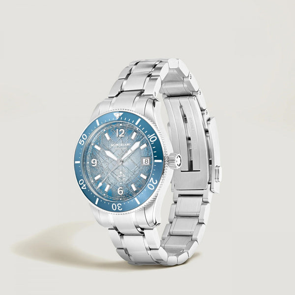 Montblanc Men's Iced Sea Light Blue Dial Date 0 Oxygen Automatic Watch
