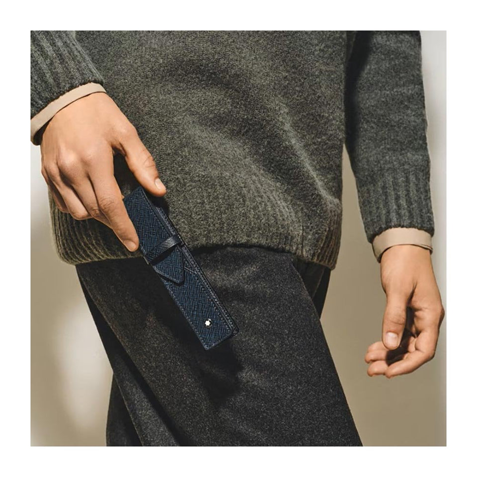 Montblanc Sartorial Tweed Blue 1-Pen Pouch