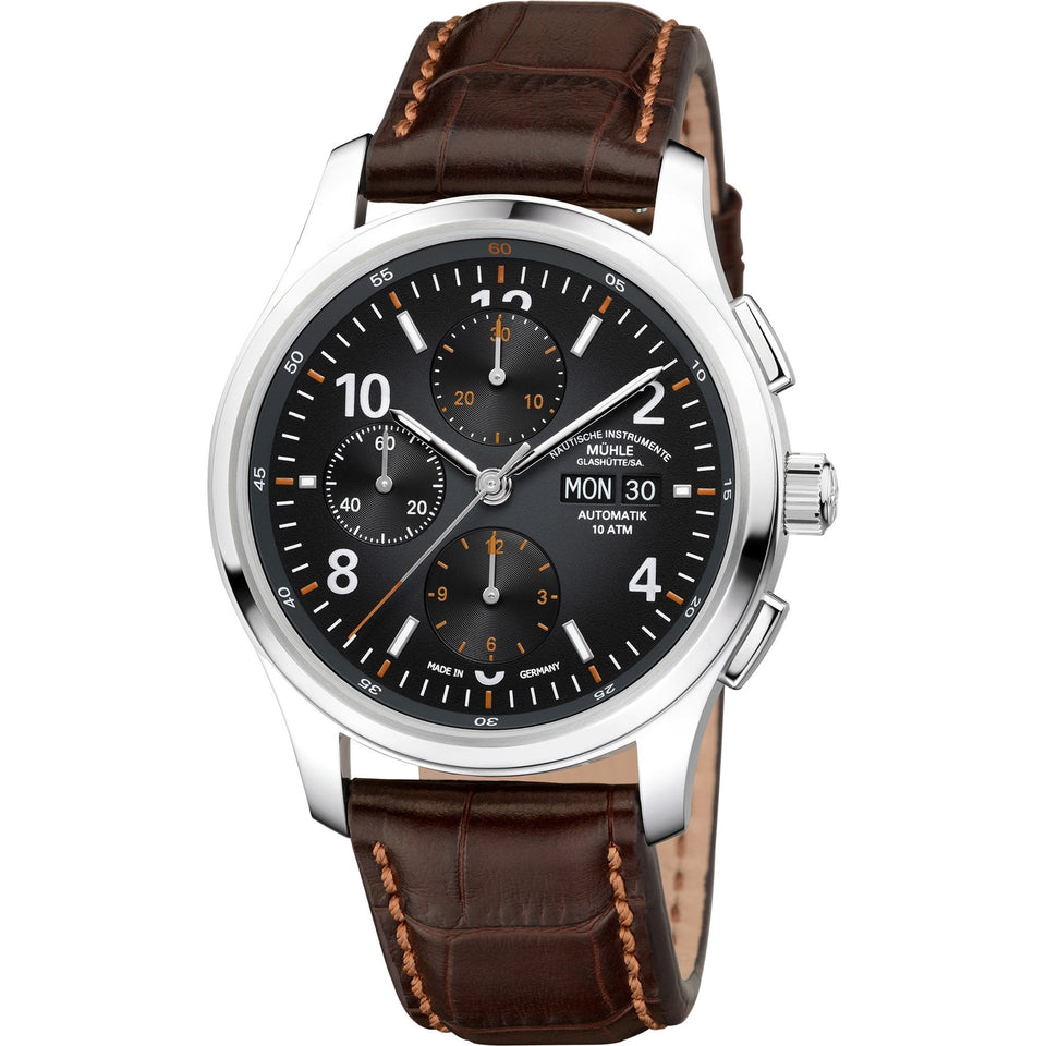 Mühle Glashütte Lunova Chronograph Black Dial 42mm Automatic Watch