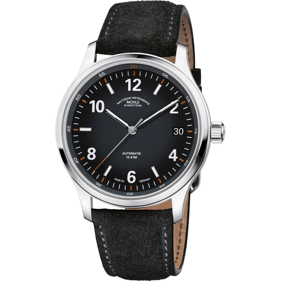 Mühle Glashütte Lunova Date 42mm Suede Strap Automatic Watch
