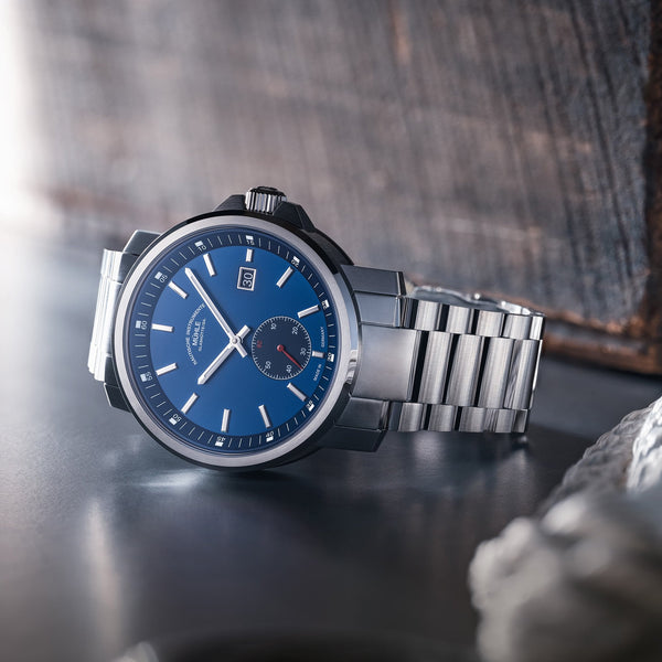 Mühle Glashütte Mens 29er Big Small Second Blue Dial Automatic Watch