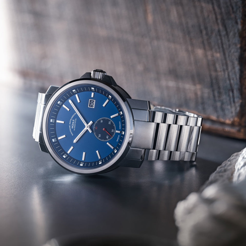 Mühle Glashütte Mens 29er Big Small Second Blue Dial Automatic Watch
