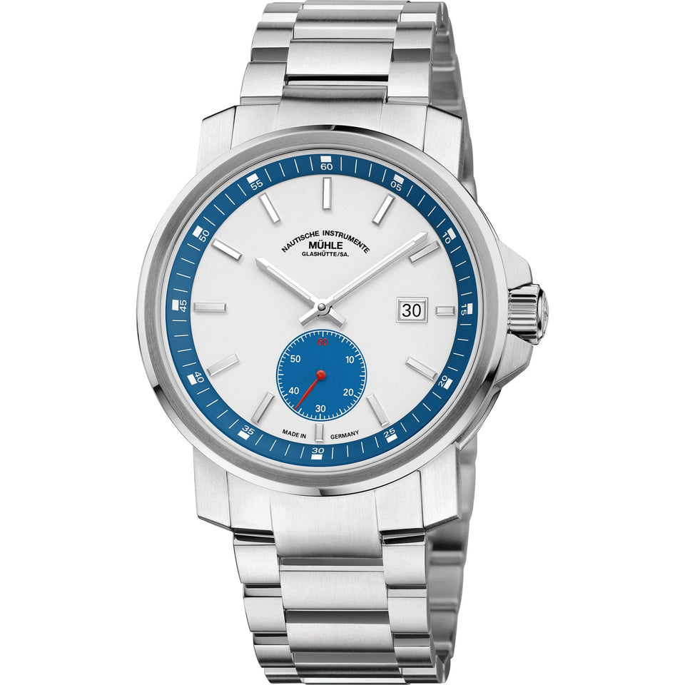 Mühle Glashütte Mens 29er Big Small Second White Dial Automatic Watch