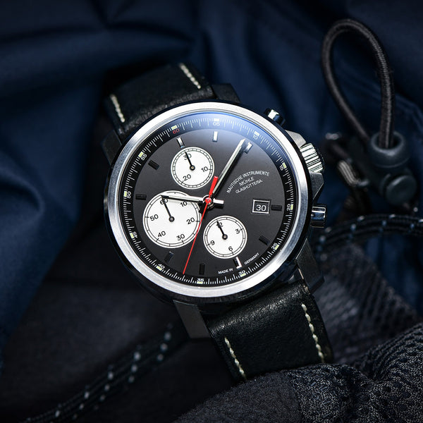 Mühle Glashütte Mens 29er Chronograph 42.4mm Black Automatic Watch
