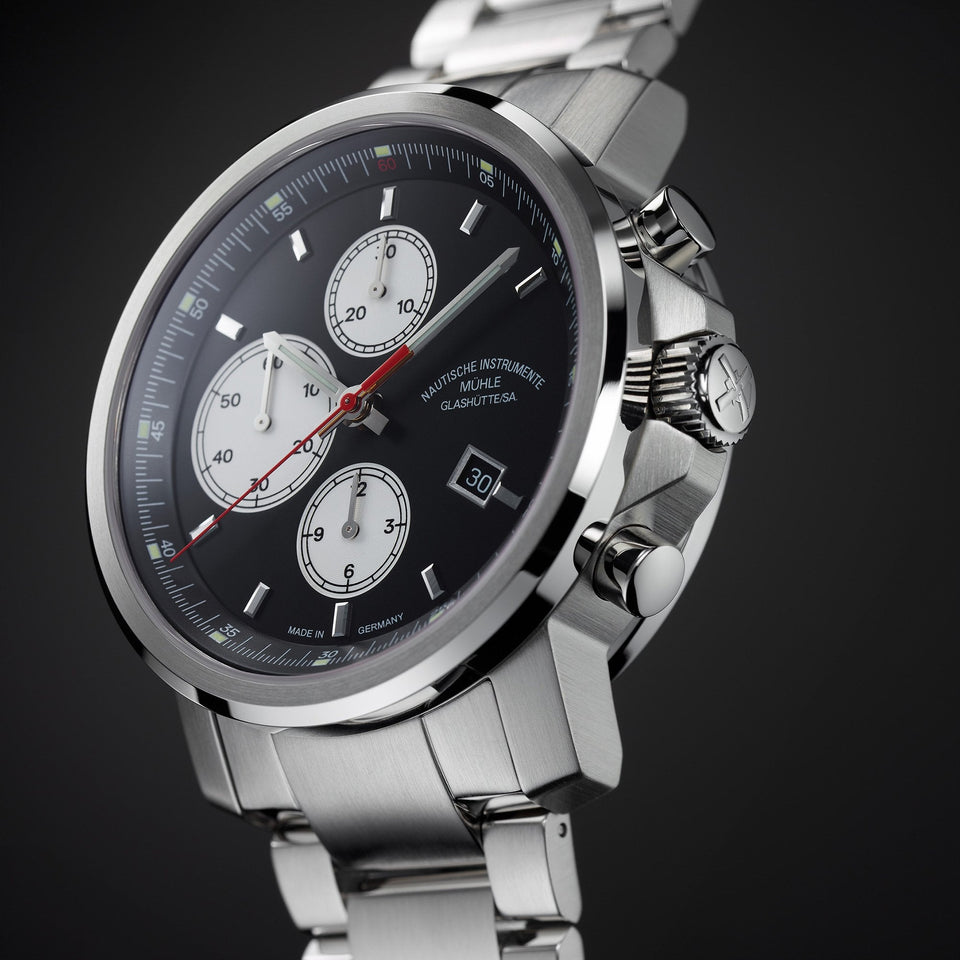 Mühle Glashütte Mens 29er Chronograph 42.4mm Black Dial Automatic Watch