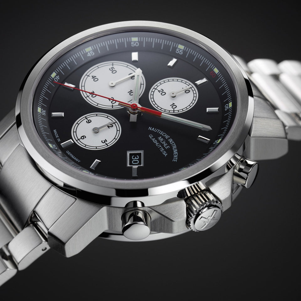 Mühle Glashütte Mens 29er Chronograph 42.4mm Black Dial Automatic Watch