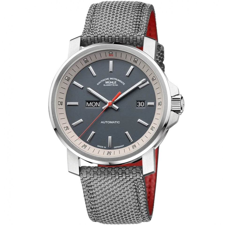 Mühle Glashütte Men's 29er Day/Date Grey Textile Strap Watch