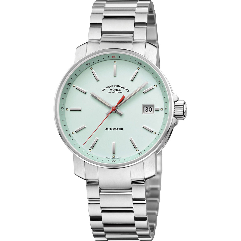 Mühle Glashütte Mens 29er Mint Green Dial 36.6mm Automatic Watch