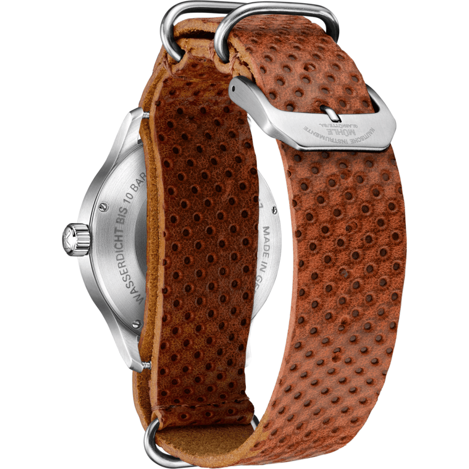 Mühle Glashütte Men's Panova Green 40mm Embossed Leather NATO Strap Watch