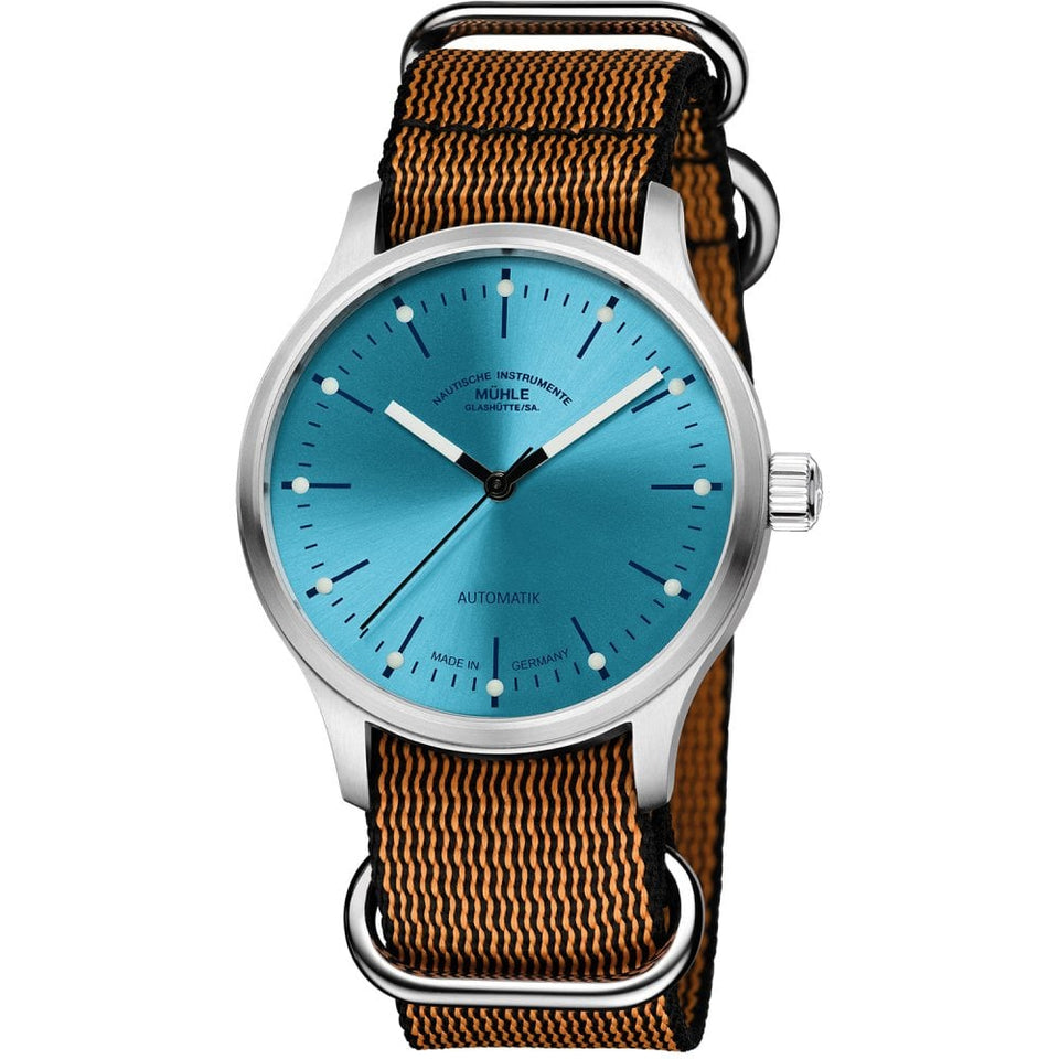Mühle Glashütte Men's Panova Turqouise 40mm Nato Strap Watch