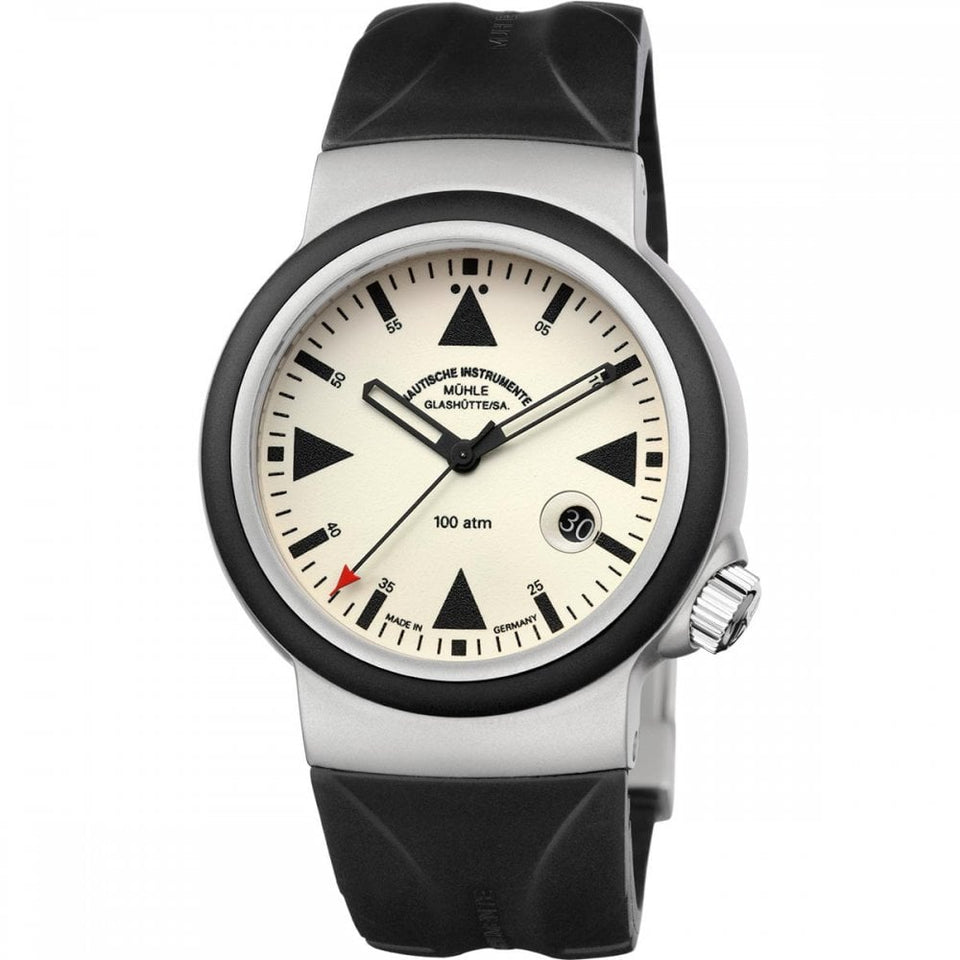Mühle Glashütte Men's S.A.R. Rescue Timer LUMEN Rubber Strap Watch