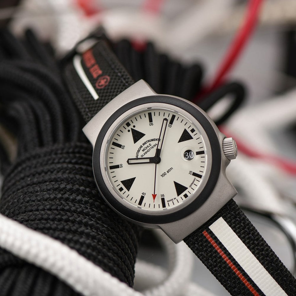 Mühle Glashütte Men's S.A.R. Rescue Timer LUMEN Textile Strap Watch