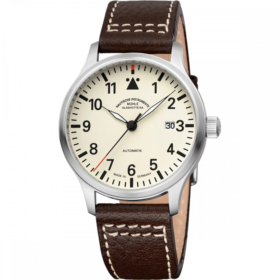 Mühle Glashütte Men's Terrasport II Brown Strap Automatic Pilot Watch