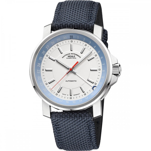 Mühle Glashütte Men's 29er Pointer Date Blue Textile Strap Watch