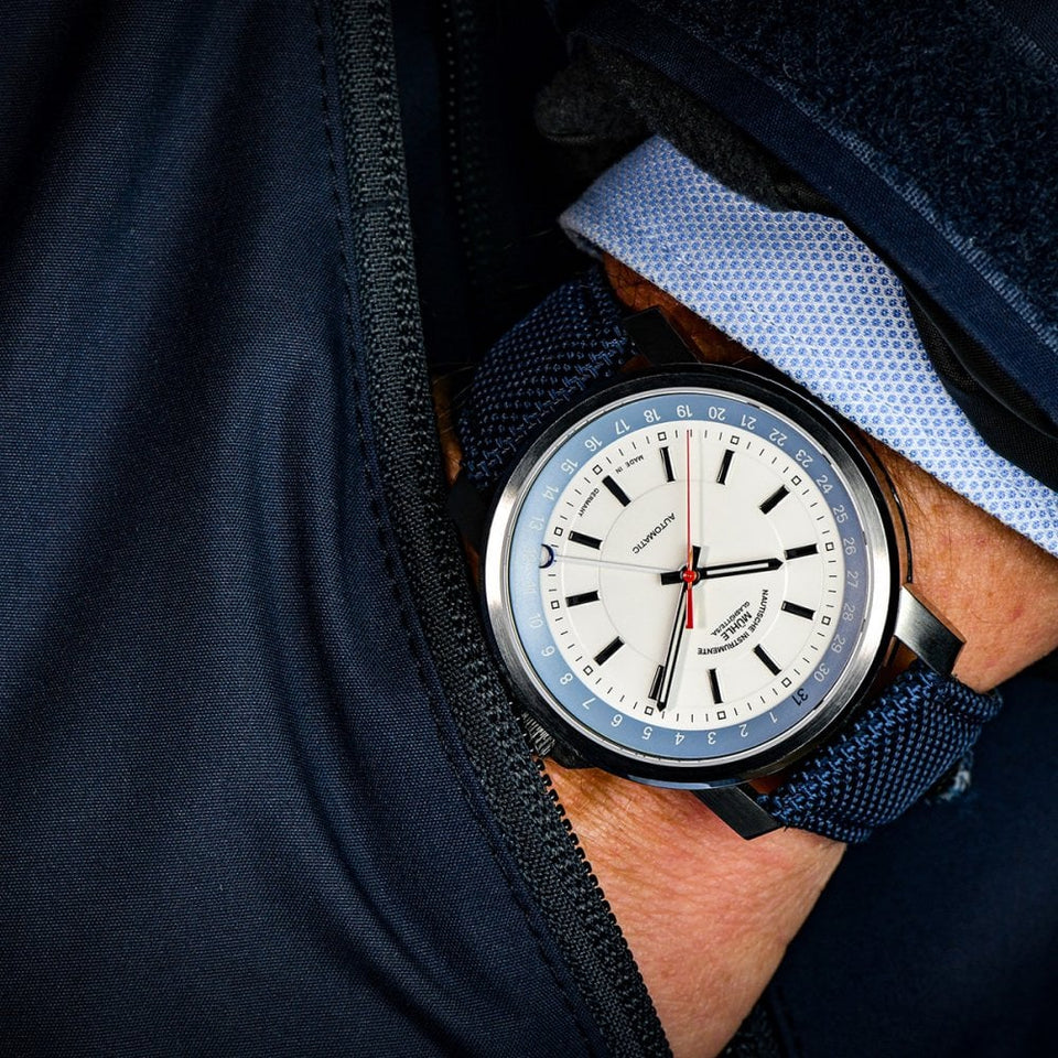 Mühle Glashütte Men's 29er Pointer Date Blue Textile Strap Watch